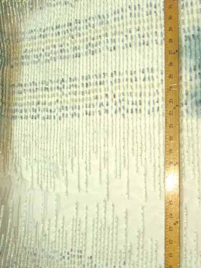 3D Bridal Beaded Luxury Floral Lace Mesh Fabric / Aqua / Sold By The Yard - Image 7