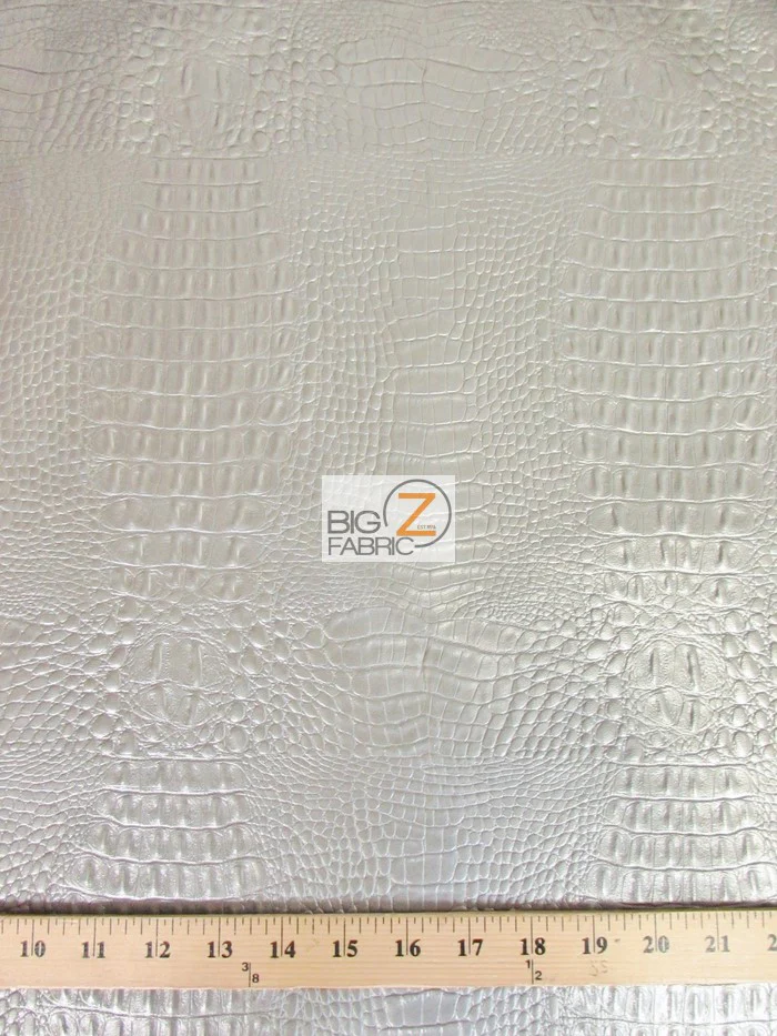 Alligator Embossed Vinyl Faux Leather Pleather Fabric / Charcoal / By The Roll - 30 Yards - Image 3