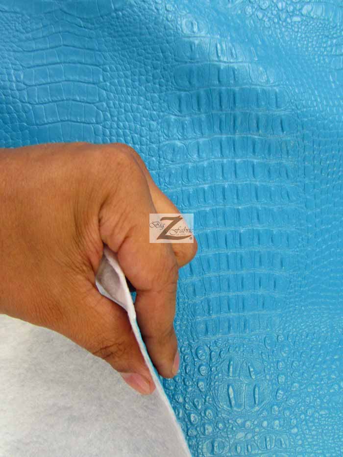 Alligator Embossed Vinyl Faux Leather Pleather Fabric / Charcoal / By The Roll - 30 Yards - Image 4