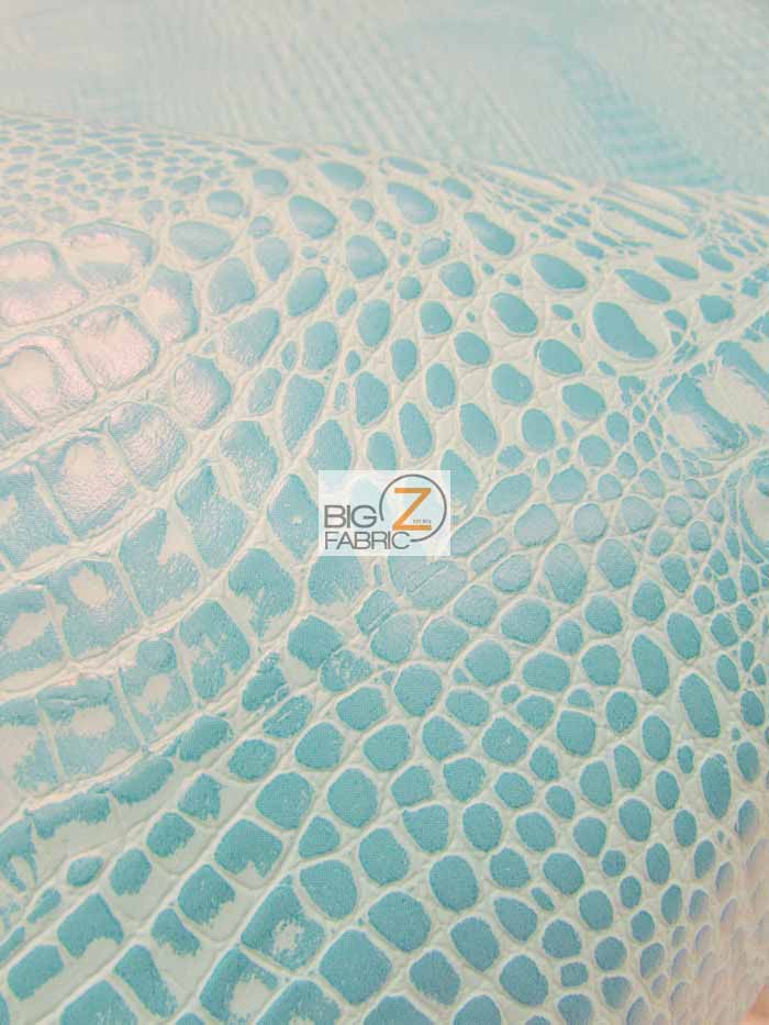Crocodile Marine Vinyl Fabric - Auto/Boat - Upholstery Fabric / Cool Silver / By The Roll - 30 Yards - Image 4
