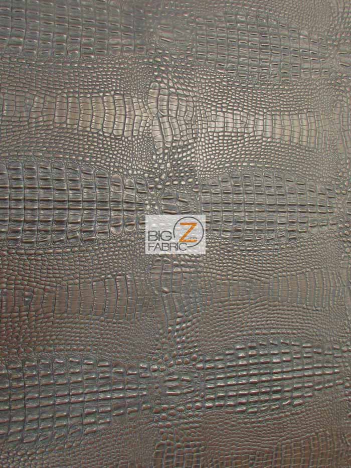Crocodile Marine Vinyl Fabric - Auto/Boat - Upholstery Fabric / Wood Brown / By The Roll - 30 Yards - Image 2