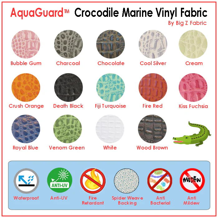 Crocodile Marine Vinyl Fabric - Auto/Boat - Upholstery Fabric / Wood Brown / By The Roll - 30 Yards - Image 7