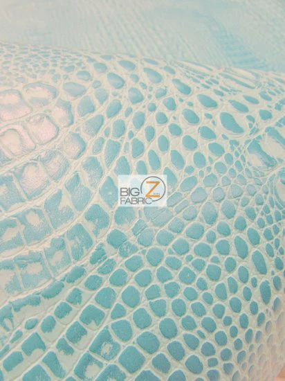 Crocodile Marine Vinyl Fabric - Auto/Boat - Upholstery Fabric / Mystic Blue / By The Roll - 30 Yards - Image 3
