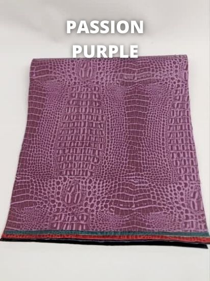 Crocodile Marine Vinyl Fabric - Auto/Boat - Upholstery Fabric / Passion Purple / By The Roll - 30 Yards - Image 2