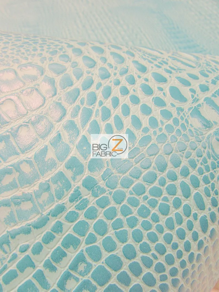 Bubble Gum Crocodile Marine Vinyl Fabric / Sold By The Yard - Image 4