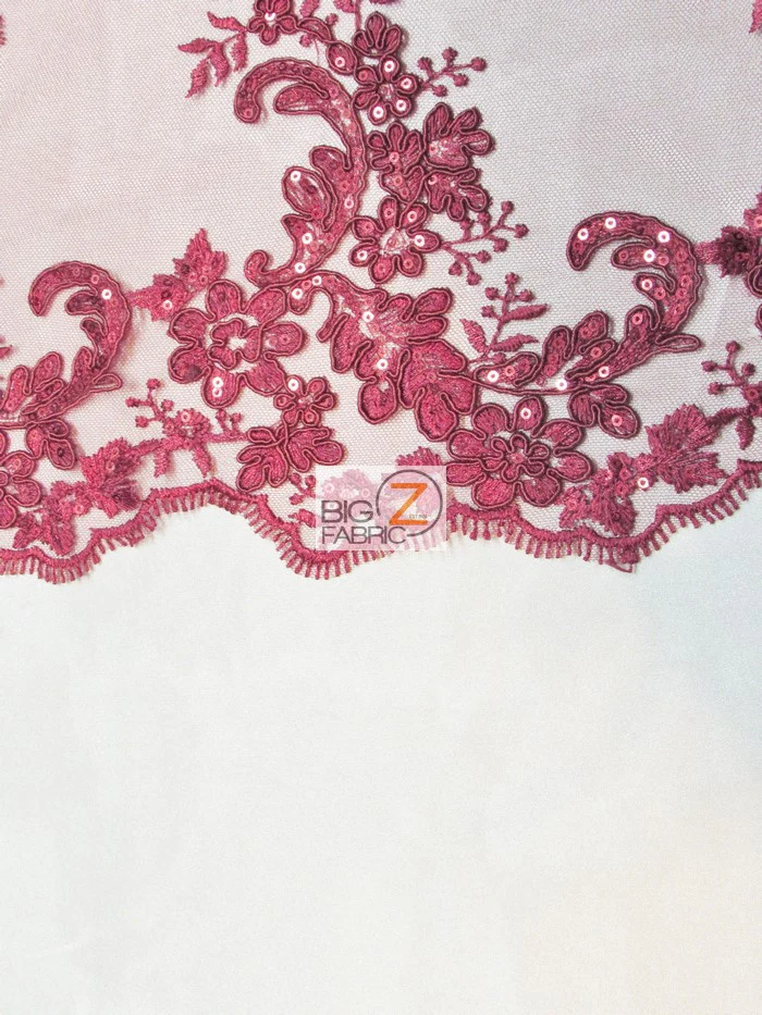 Belle Floral Sequins Lace Fabric / Yellow / Sold By The Yard - Image 5