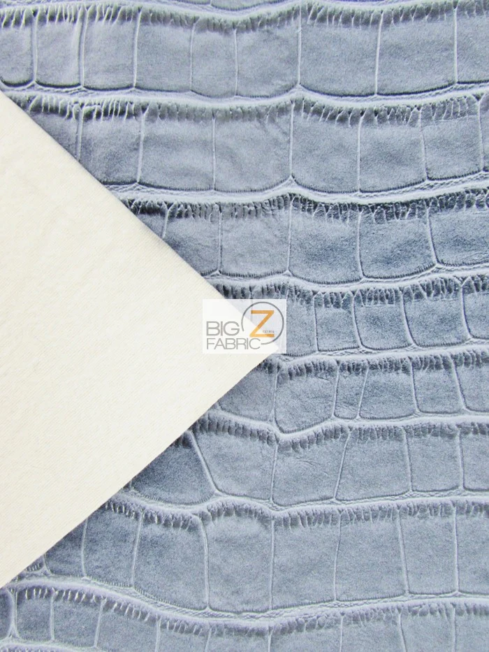 Big Nile Crocodile Faux Fake Leather Vinyl Fabric / Pearl White / By The Roll - 30 Yards - Image 3