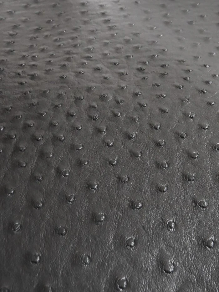 Black Classic Ostrich Upholstery Vinyl Fabric / By The Roll - 30 Yards - Image 2