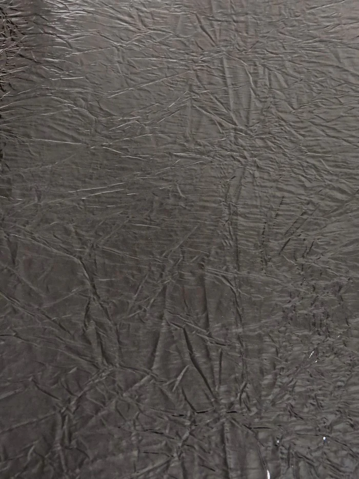 Black Distressed/Crushed Chrome Metallic Mirror Vinyl Fabric / By The Roll - 30 Yards - Image 2