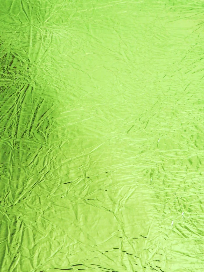 Bright Green Distressed/Crushed Chrome Metallic Mirror Vinyl Fabric / Sold By The Yard - Image 2