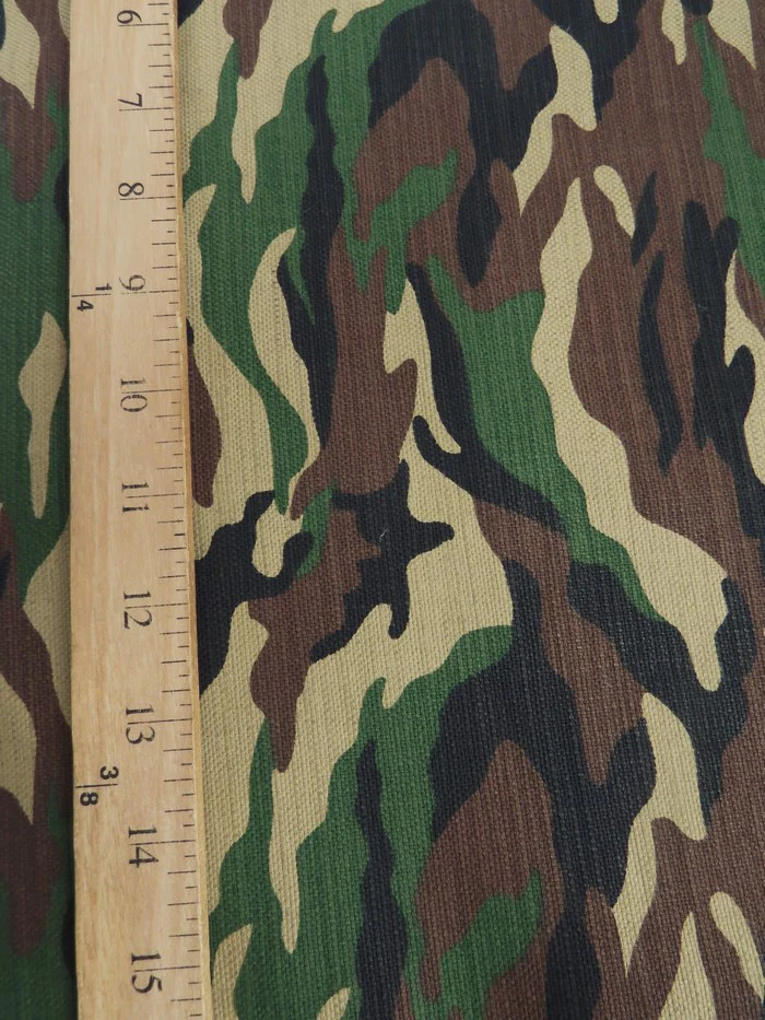 Camo Front w/ Khaki Backing Canvas Fabric/ 100% Cotton / 14.25oz - Image 3