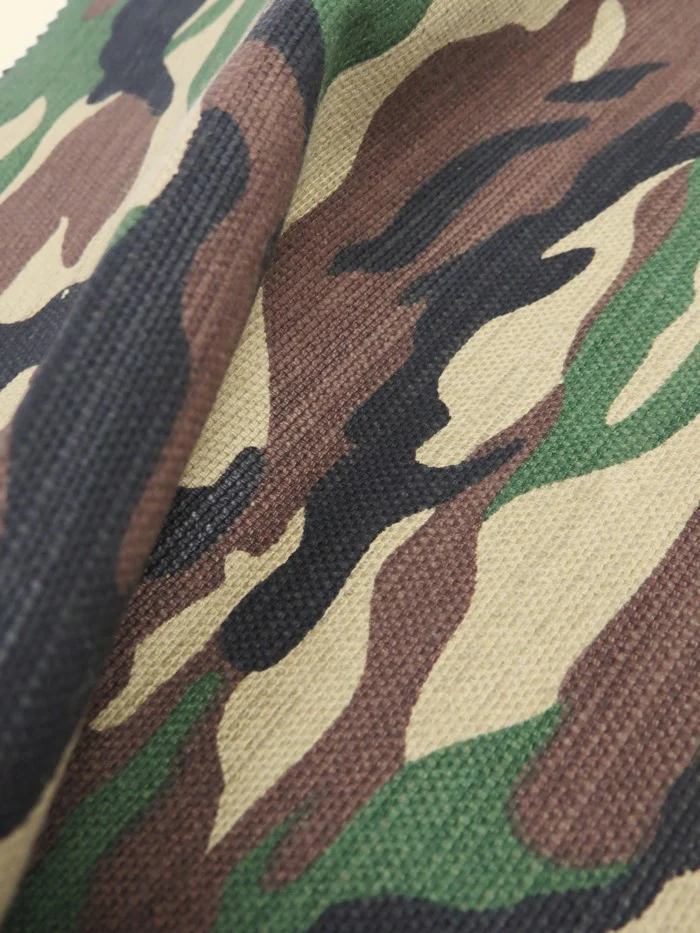 Camo Front w/ Khaki Backing Canvas Fabric/ 100% Cotton / 14.25oz - Image 4