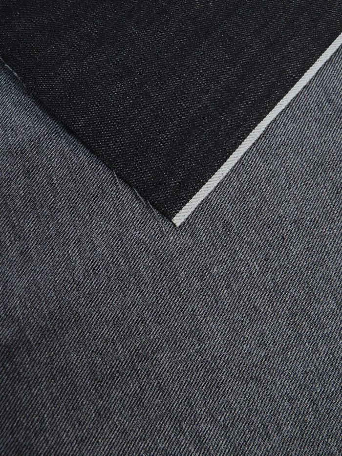CHARCOAL/BLACK USA SELVEDGE DENIM - WHITE TICKER 12OZ - Image 3