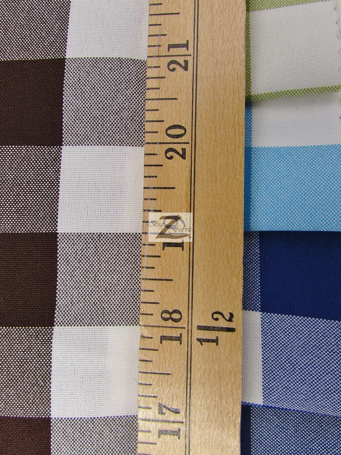 Checkered Gingham Poly Cotton Printed Fabric / Yellow / 50 Yard Bolt - Image 2