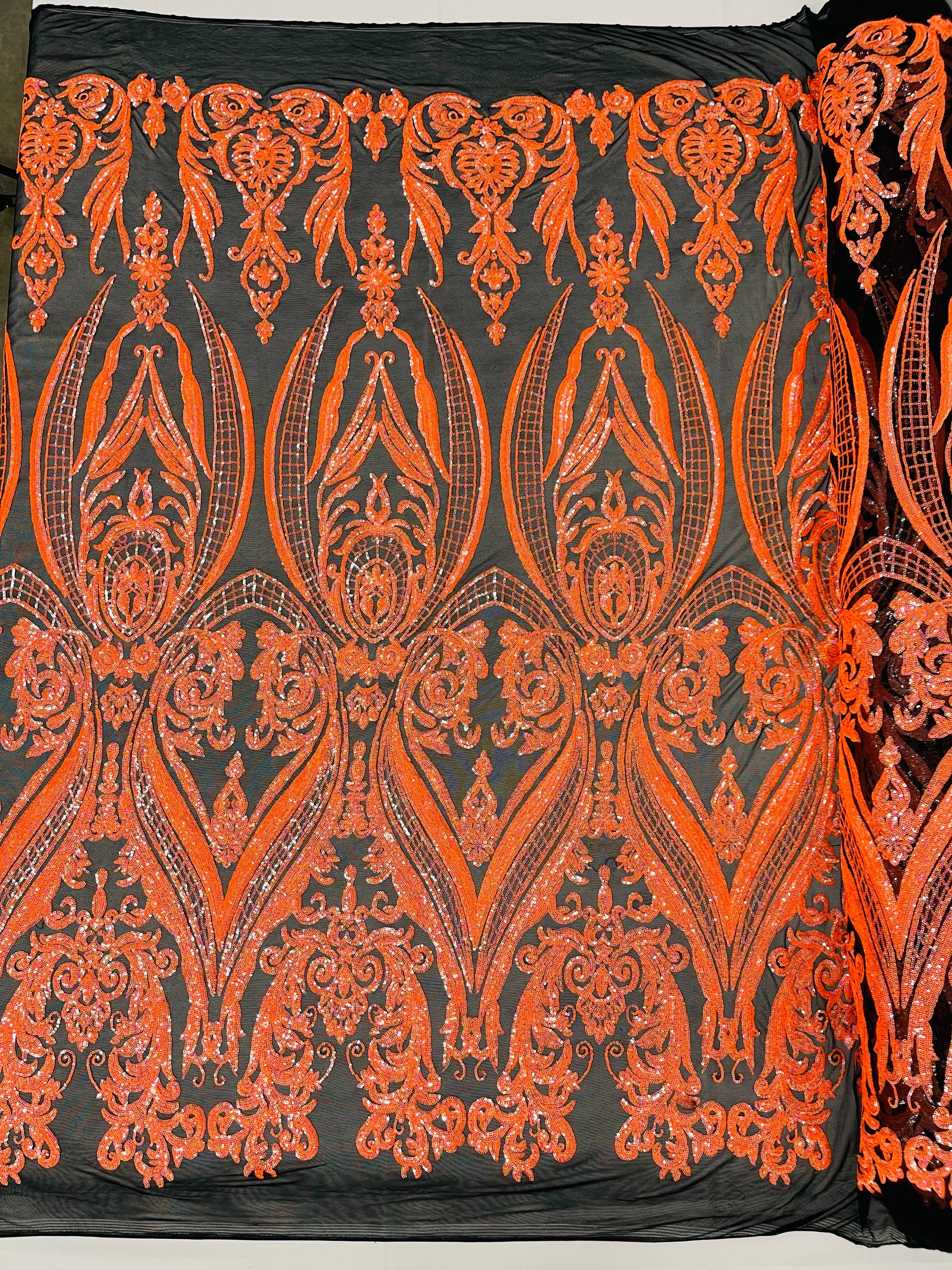 BIG DAMASK SEQUIN ON STRETCH MESH FABRIC (By The Yard) - Image 62