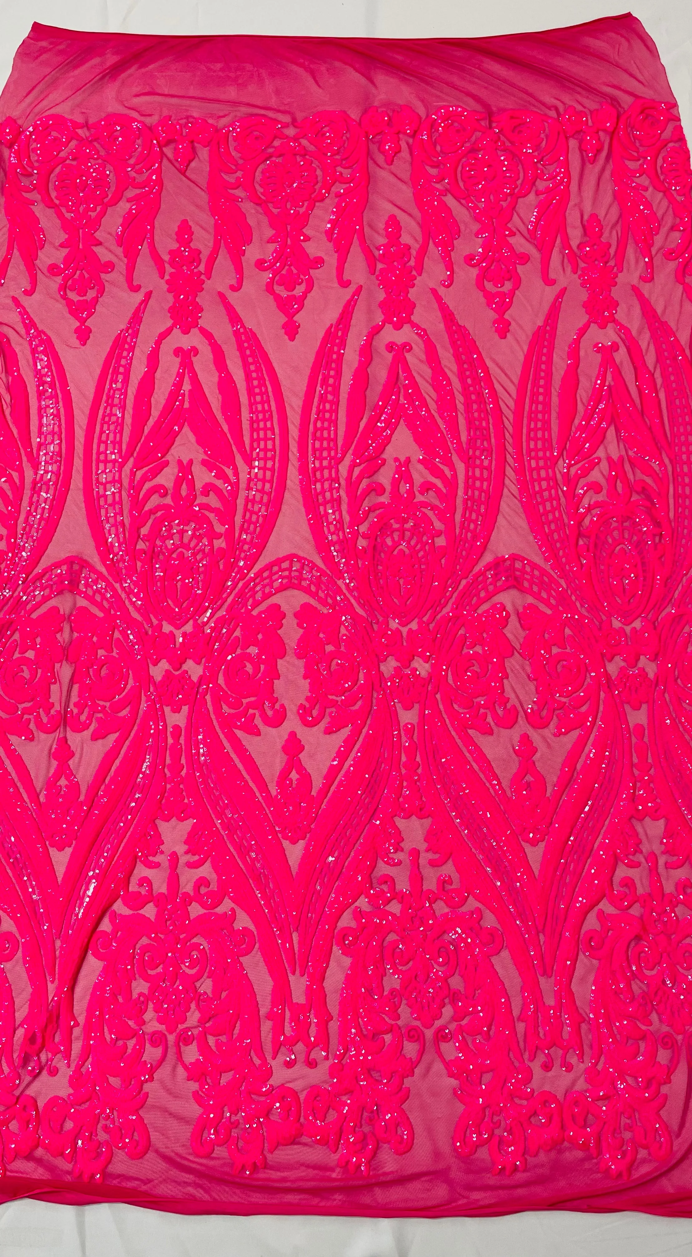BIG DAMASK SEQUIN ON STRETCH MESH FABRIC (By The Yard) - Image 70
