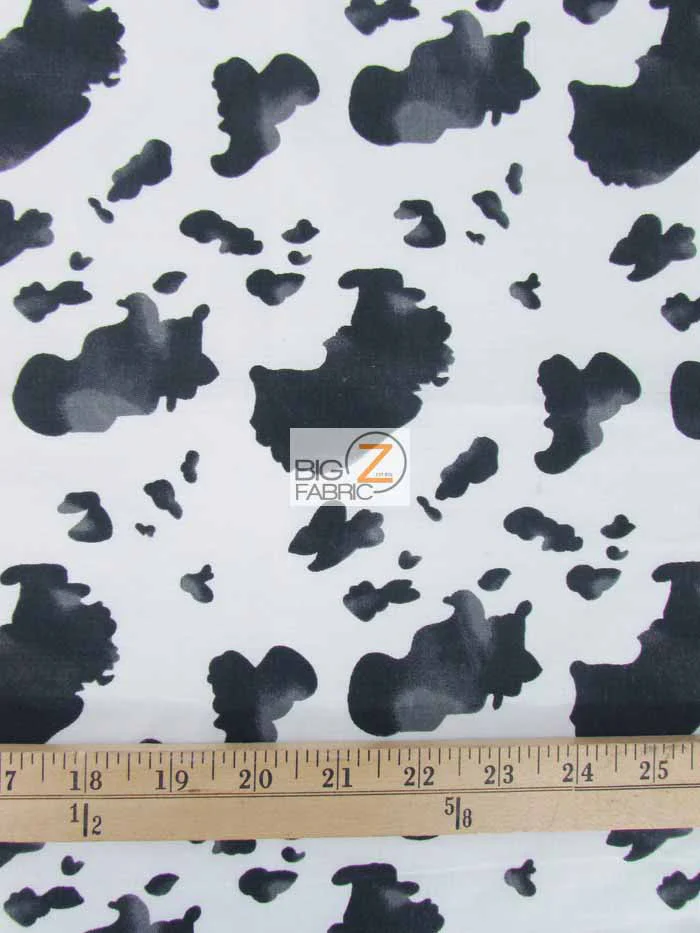 Cow Print Poly Cotton Fabric / Brown / 50 Yard Bolt - Image 2