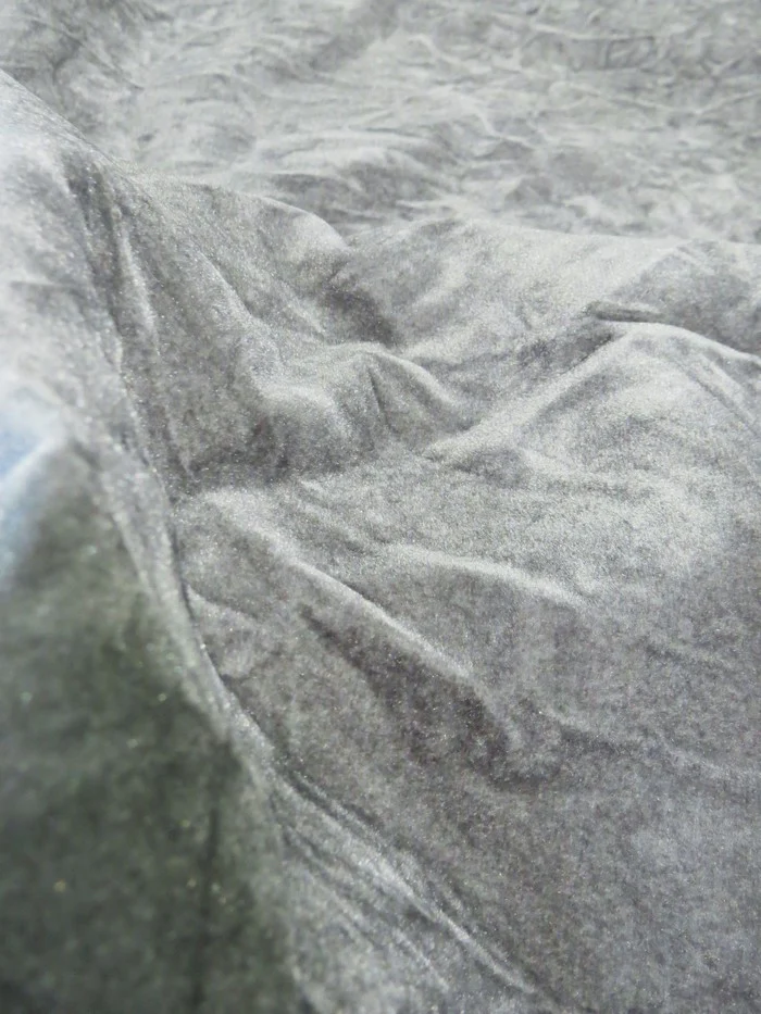 Crush Flocking Upholstery Velour Velvet Fabric / Navy Blue / Sold By The Yard - Image 2