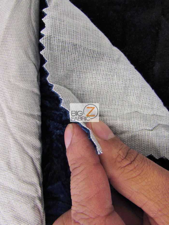 Crushed Flocking Upholstery Velvet Fabric / Royal Blue / 40 Yard Roll - Image 2