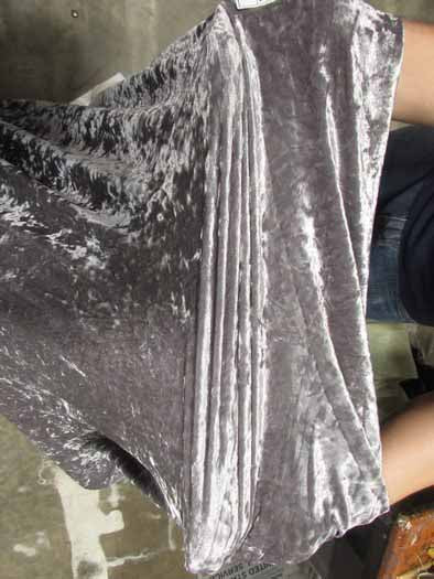 Crushed Stretch Velvet Costume Fabric / Off-White / Sold By The Yard - Image 5