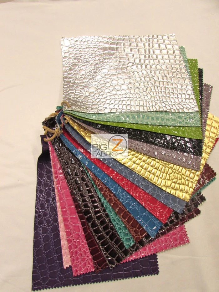 Big Z Color Card Vinyl Embossed Shiny Alligator Fabric - Image 2