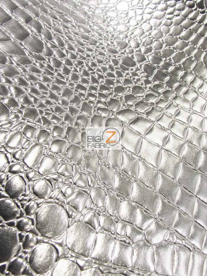 Royal Blue Vinyl Embossed Shiny Alligator Fabric / Sold By The Yard - Image 5