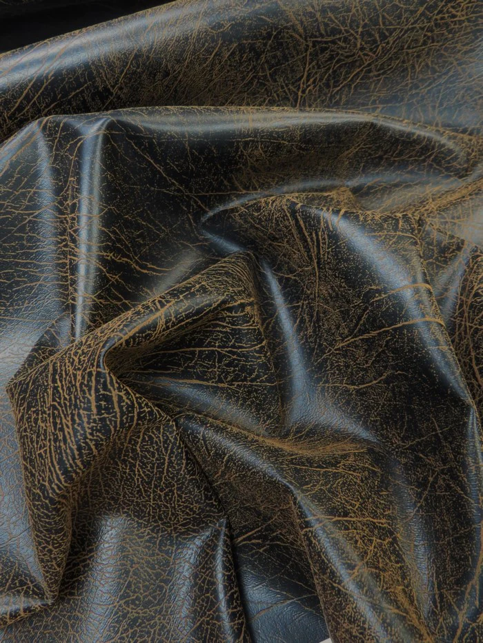Espresso Distressed Velvet Flocking Vinyl / Sold by the Yard - Image 2
