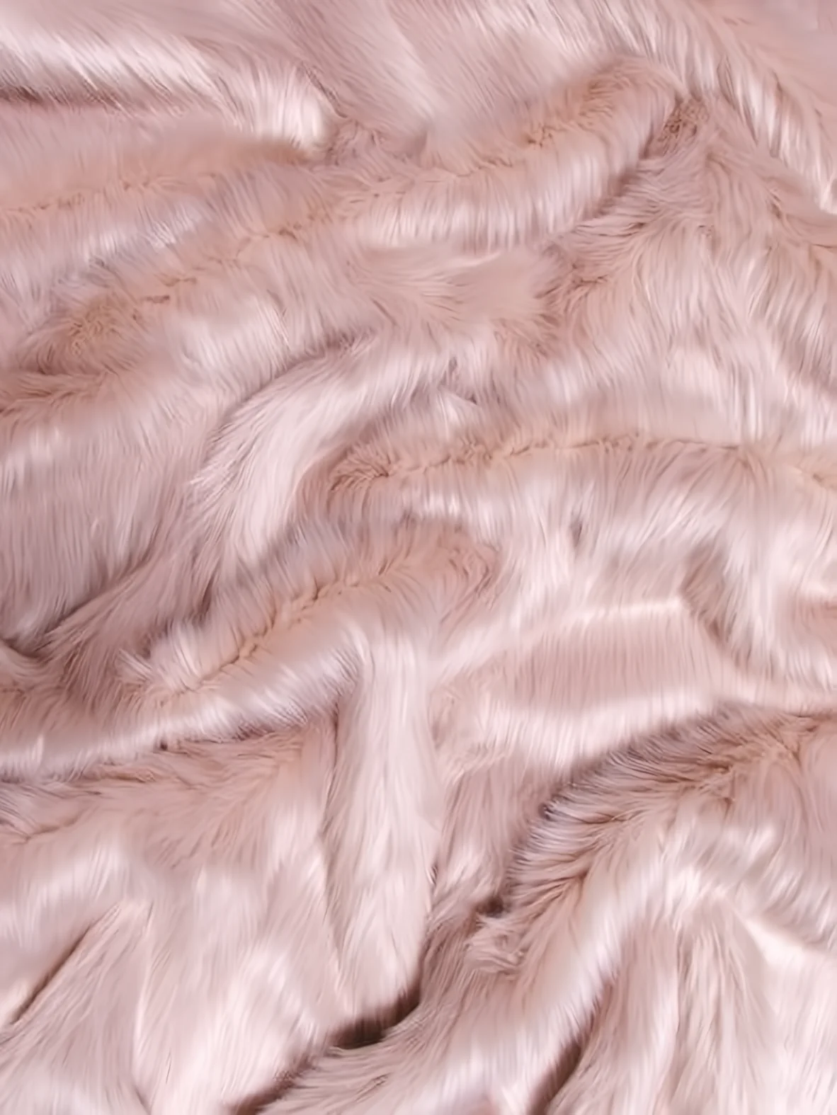 Faux Fake Fur Solid Shaggy Long Pile Fabric / Blush / EcoShag 15 Yard Bolt - Image 5
