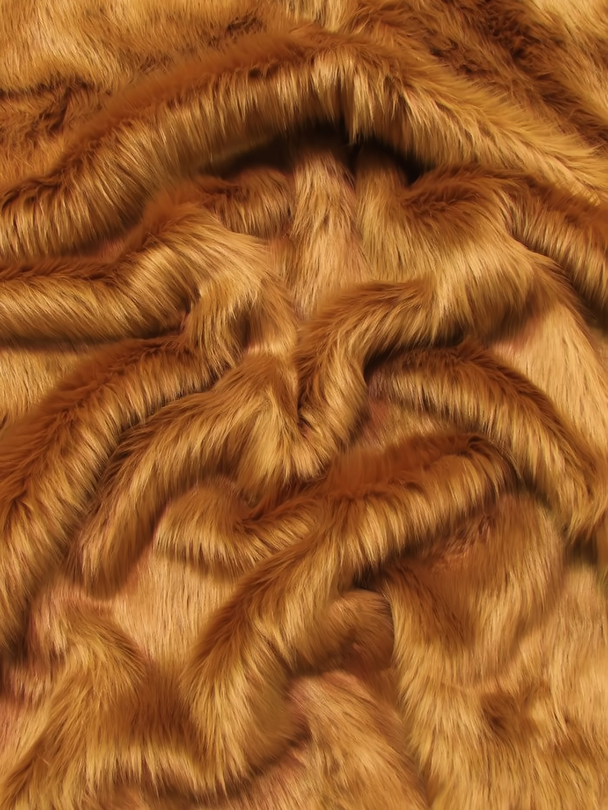 Faux Fake Fur Solid Shaggy Long Pile Fabric / Saddle / EcoShag 15 Yard Bolt (Closeout)