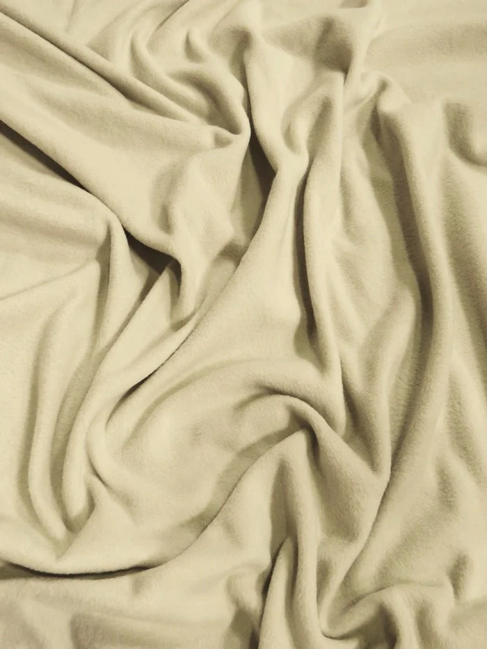 Fleece Fabric Solid / Ivory / 30 Yard Roll