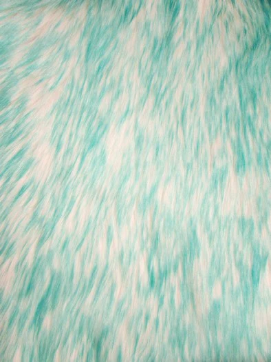 Candy Shag Faux Fur Fabric / Aqua / Sold By The Yard - Image 2