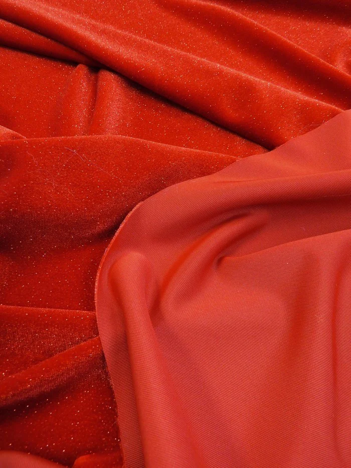 GLITTER STRETCH VELVET 360 GRAMS SPANDEX FABRIC / Black/Gold / Sold by the Yard - Image 3