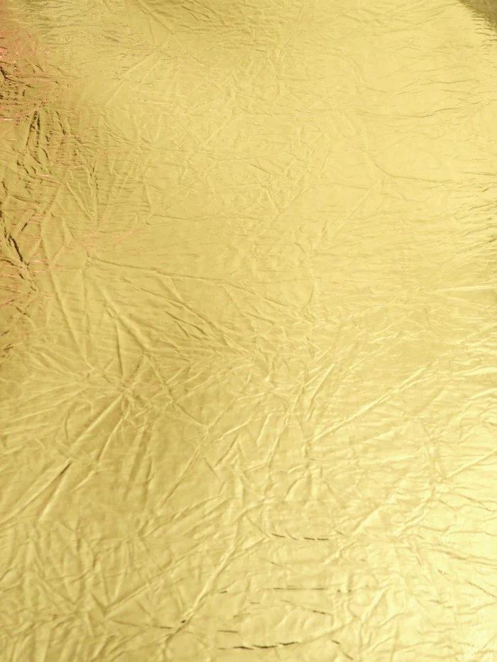 Gold Distressed/Crushed Chrome Metallic Mirror Vinyl Fabric / By The Roll - 30 Yards - Image 2