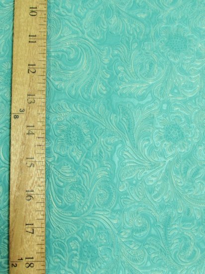 Gray Vintage Western Floral Pu Leather Fabric / Sold By The Yard/DuroLast ® - Image 2
