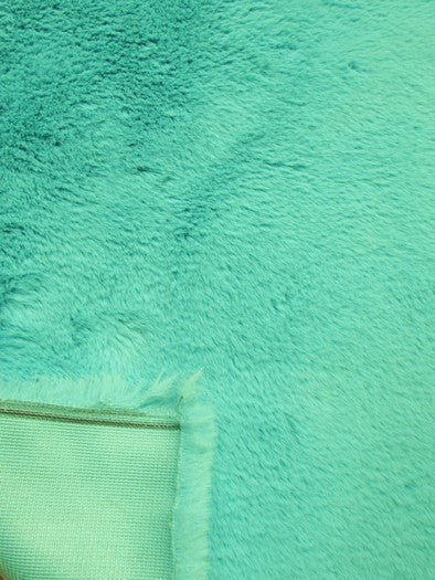 Aqua Half Shag Faux Fur Fabric (Beaver) / Sold By The Yard - Image 4