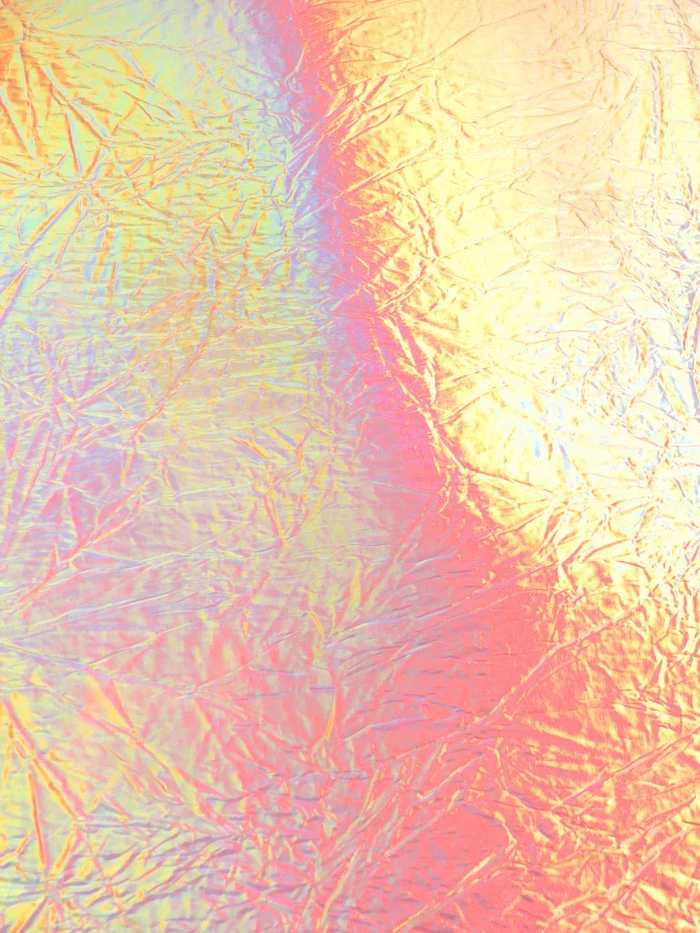 Hologrpahic Gold Distressed/Crushed Chrome Metallic Mirror Vinyl Fabric / Sold By The Yard - Image 2