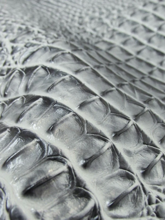 Death Black Hydra Gator 3D Embossed Vinyl Fabric / Sold By The Yard - Image 3