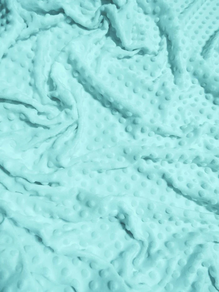 Icy Blue Minky Dimple Dot Baby Soft Fabric / Sold By The Yard