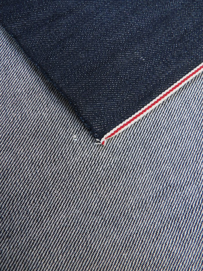 INDIGO USA SELVEDGE DENIM - RED SOLID/WHITE TICKER 12OZ - Image 3