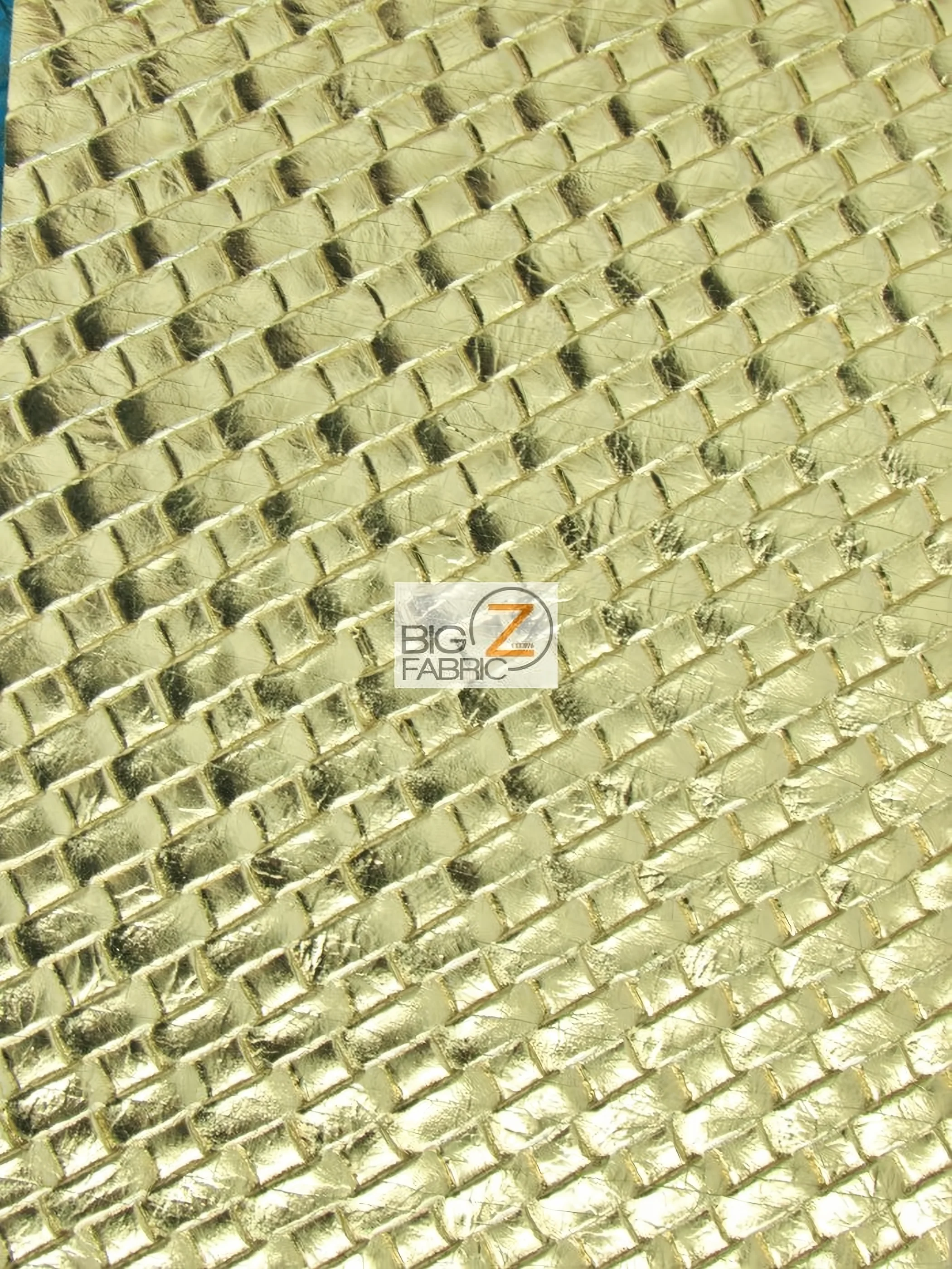 Lattice Basket Weave Upholstery Vinyl Fabric / Gold / Sold By The Yard
