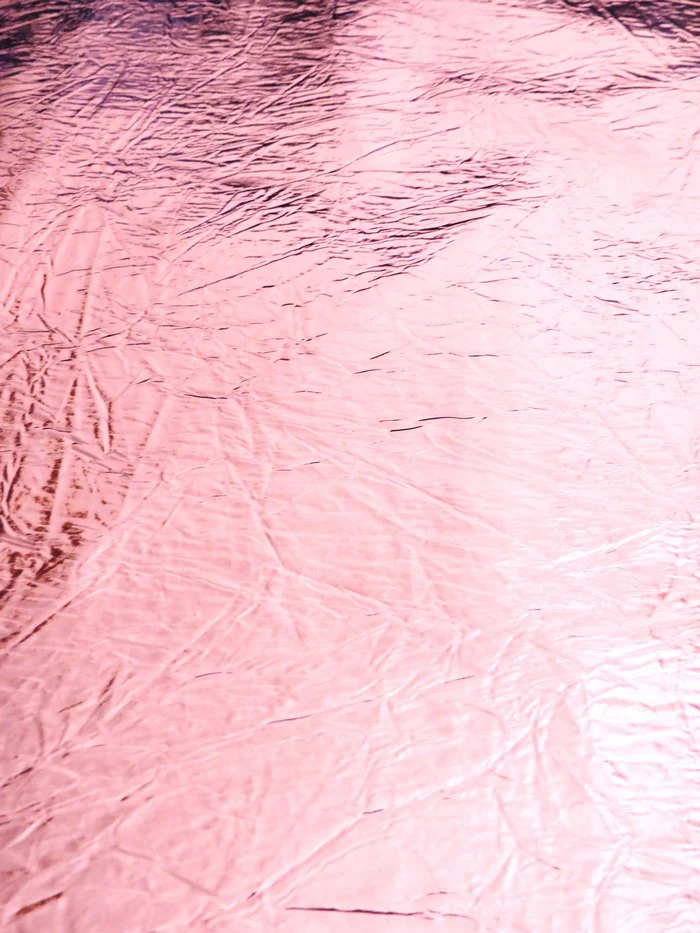 Light Pink Distressed/Crushed Chrome Metallic Mirror Vinyl Fabric / By The Roll - 30 Yards - Image 3