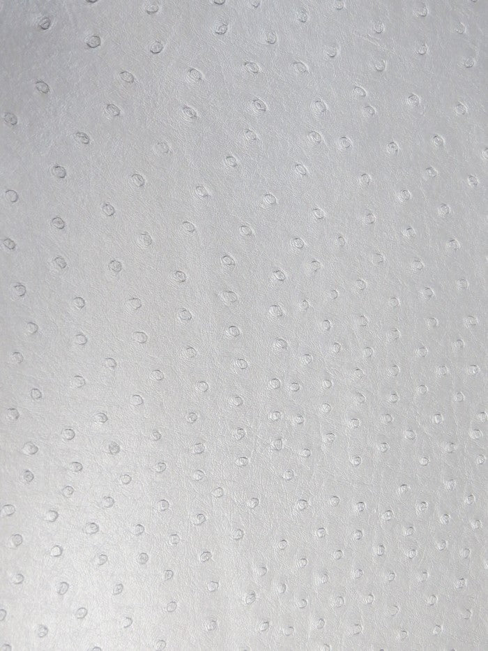 Metallic Silver Classic Ostrich Upholstery Vinyl Fabric / By The Roll - 30 Yards - Image 2