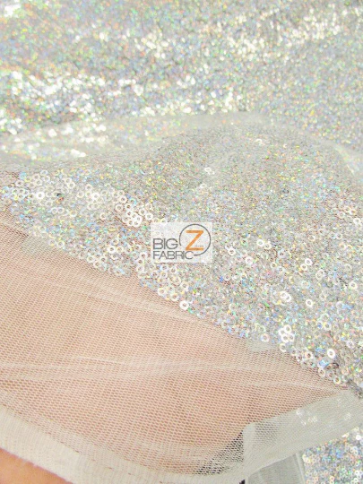 Mini Disc Sequin Nylon Mesh Fabric / Shiny Violet / Sold By The Yard - Image 3