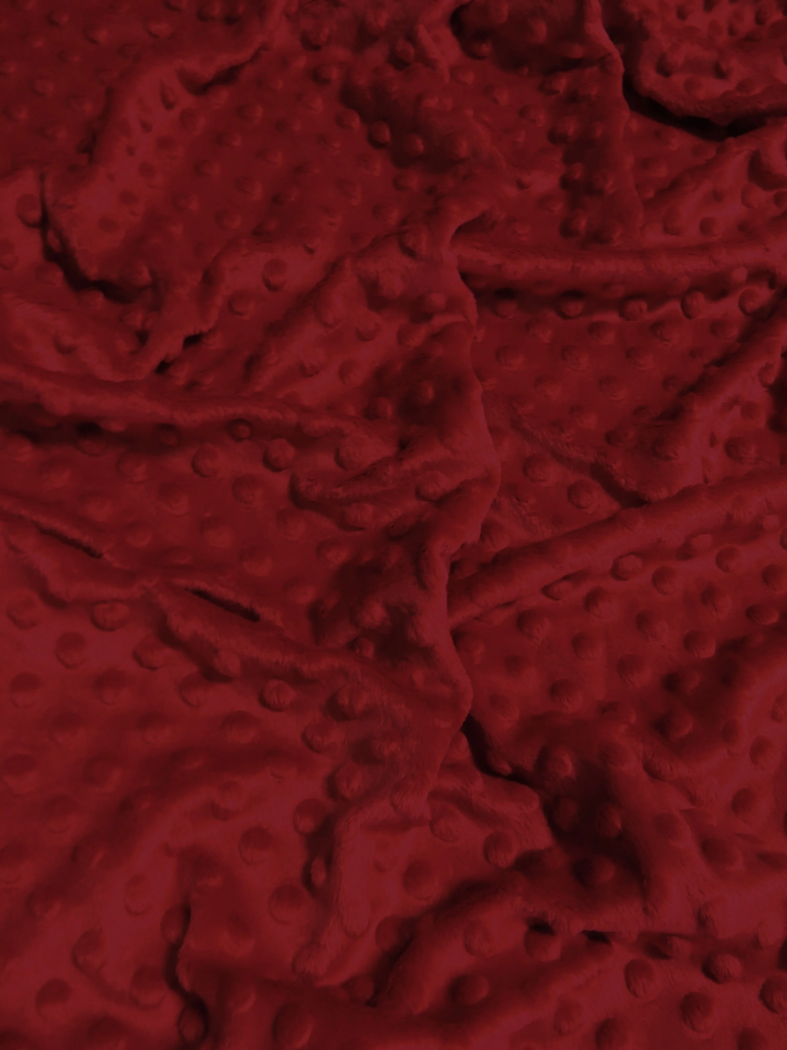 Biking Red Minky Dimple Dot Baby Soft Fabric / Sold By The Yard