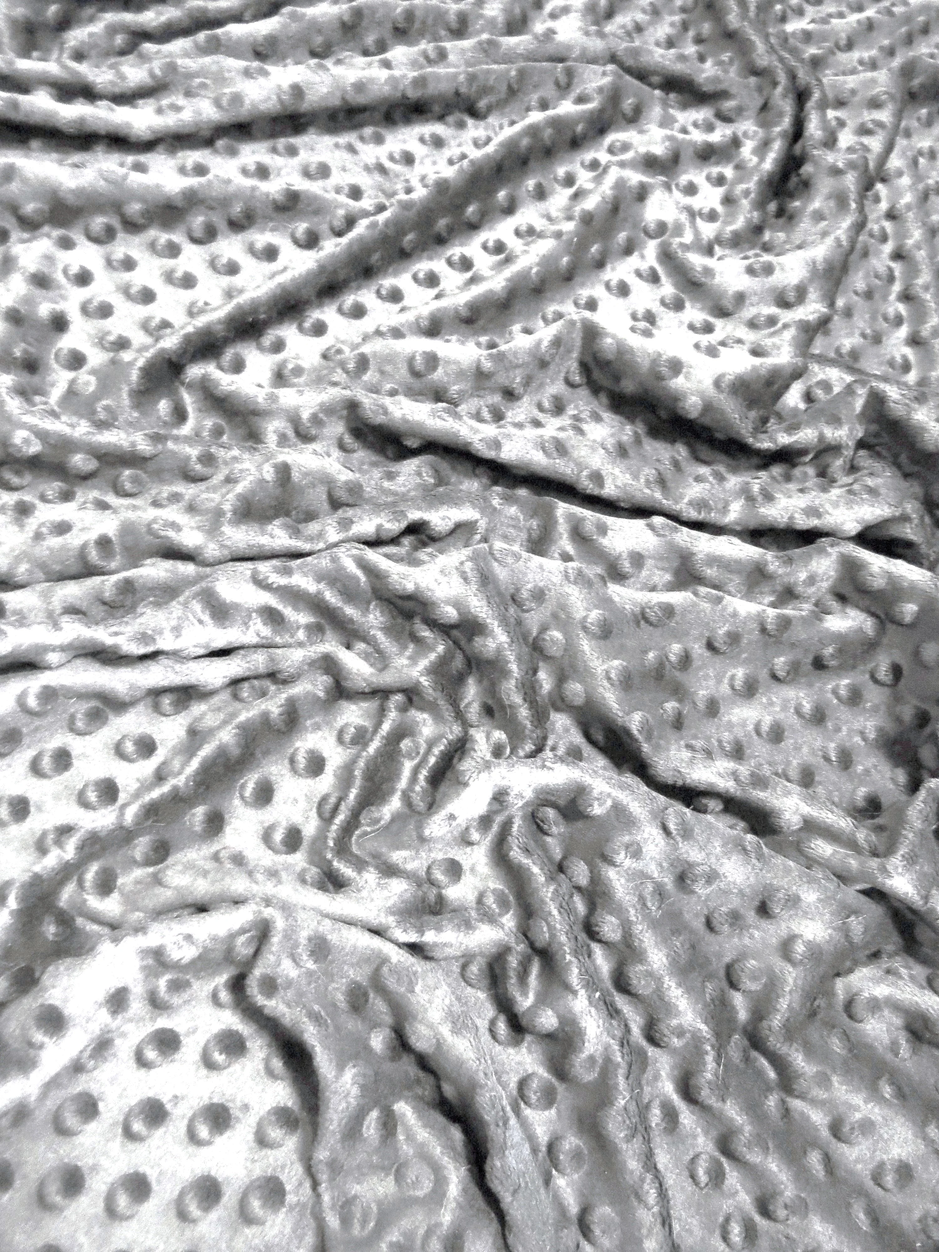 Grey Minky Dimple Dot Baby Soft Fabric / Sold By The Yard