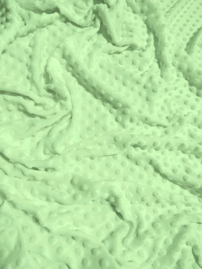Sage Minky Dimple Dot Baby Soft Fabric / Sold By The Yard
