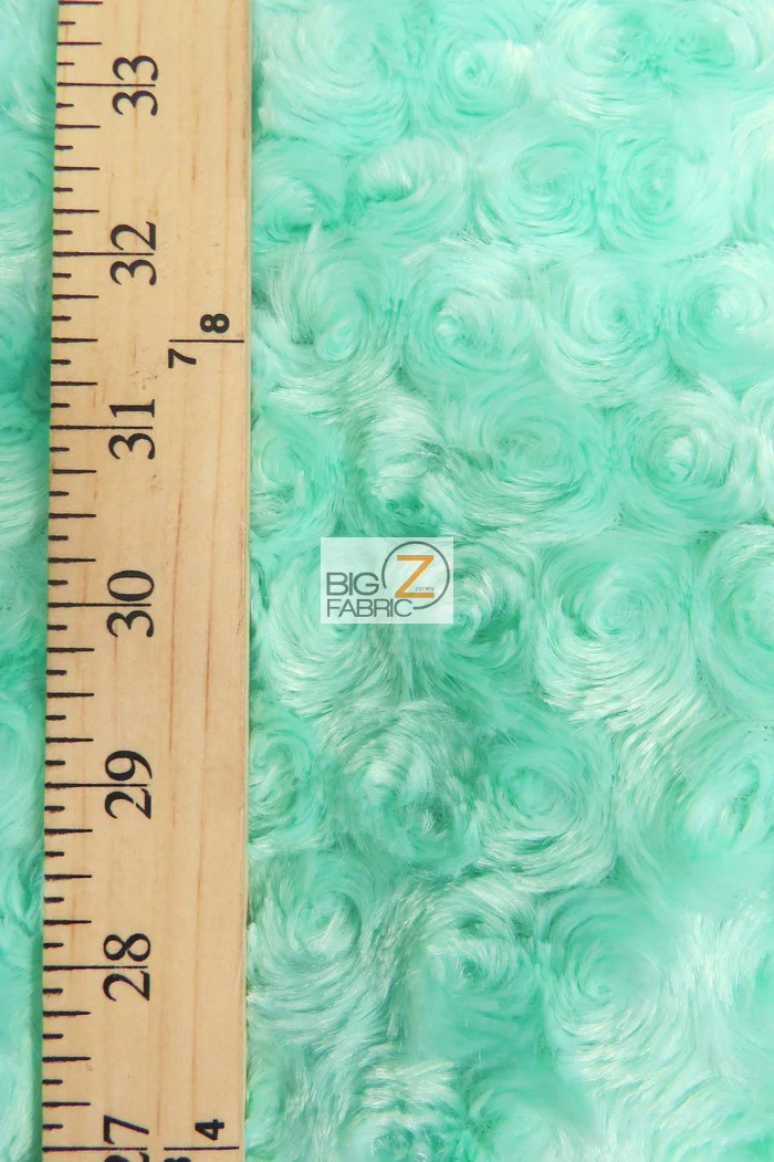 Baby Pink Minky Rose/Rosette Floral Baby Soft Fabric / Sold By The Yard - Image 2