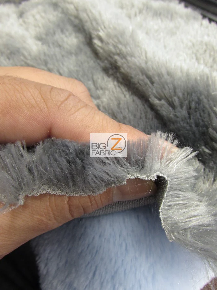 Charcoal Minky Shaggy Baby Soft Fabric / Sold By The Yard - Image 3