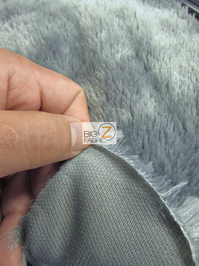 Charcoal Minky Shaggy Baby Soft Fabric / Sold By The Yard - Image 4