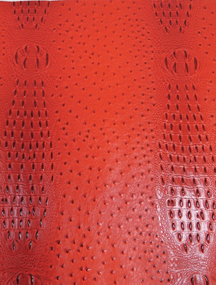 Mutant Ostrich Gator Embossed Vinyl Fabric / Carnage Red / By The Roll - 30 Yards - Image 2